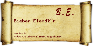 Bieber Elemér névjegykártya