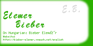 elemer bieber business card